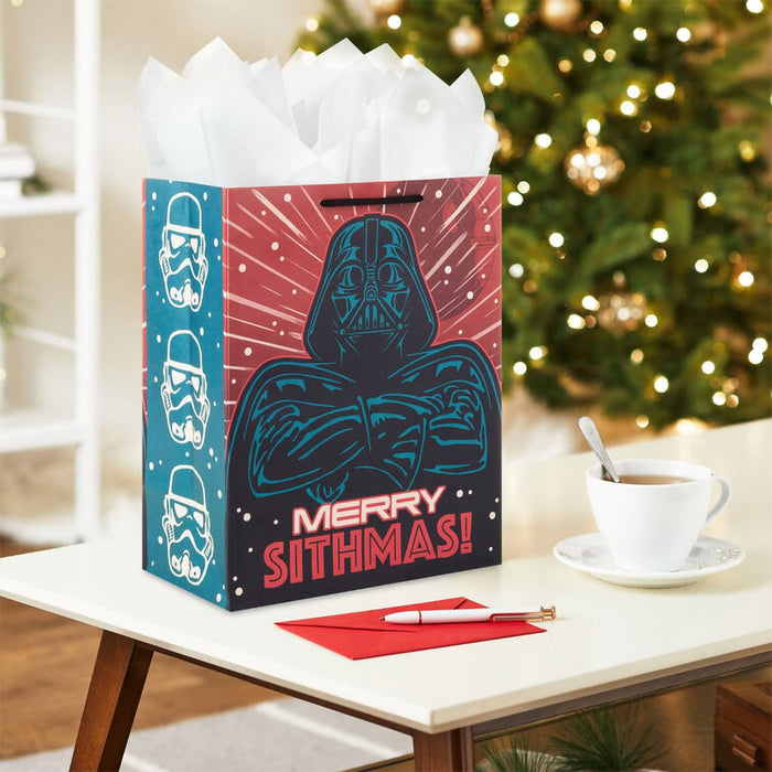 Hallmark : 13" Star Wars™ Darth Vader™ Merry Sithmas Large Holiday Gift Bag - Hallmark : 13" Star Wars™ Darth Vader™ Merry Sithmas Large Holiday Gift Bag