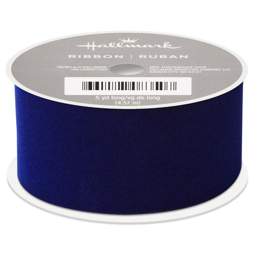 Hallmark : 1.5" Navy Blue Velvet Ribbon, 15' - Hallmark : 1.5" Navy Blue Velvet Ribbon, 15'