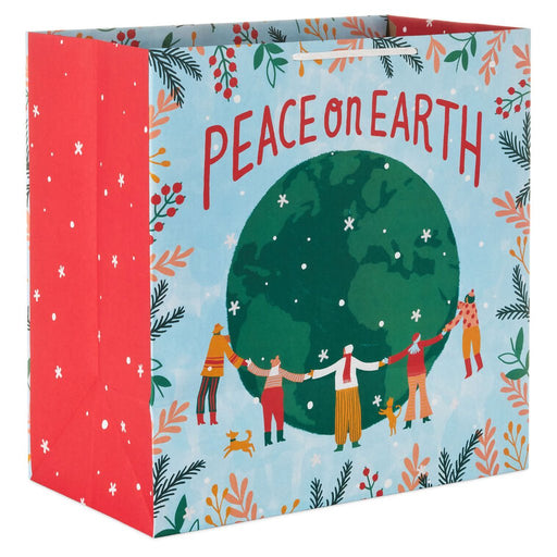 Hallmark : 15" Peace on Earth Extra - Deep Holiday Gift Bag - Hallmark : 15" Peace on Earth Extra - Deep Holiday Gift Bag