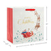 Hallmark : 15" Santa's Sleigh on Ivory Extra - Deep Christmas Gift Bag - Hallmark : 15" Santa's Sleigh on Ivory Extra - Deep Christmas Gift Bag