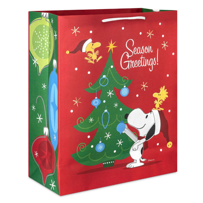 Hallmark : 15.5" Peanuts® Snoopy and Woodstock on Red Extra - Large Christmas Gift Bag - Hallmark : 15.5" Peanuts® Snoopy and Woodstock on Red Extra - Large Christmas Gift Bag