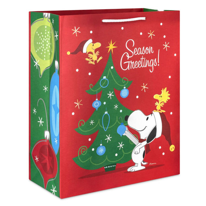 Hallmark : 15.5" Peanuts® Snoopy and Woodstock on Red Extra - Large Christmas Gift Bag - Hallmark : 15.5" Peanuts® Snoopy and Woodstock on Red Extra - Large Christmas Gift Bag