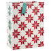 Hallmark : 20" Quilted Red Stars on White Jumbo Holiday Gift Bag - Hallmark : 20" Quilted Red Stars on White Jumbo Holiday Gift Bag