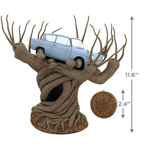 Hallmark : 2024 Keepsake Harry Potter and the Chamber of Secrets™ Collection Flying Ford Anglia in the Whomping Willow™ Tree Topper With Light and Sound (448) - Hallmark : 2024 Keepsake Harry Potter and the Chamber of Secrets™ Collection Flying Ford Anglia in the Whomping Willow™ Tree Topper With Light and Sound (448)