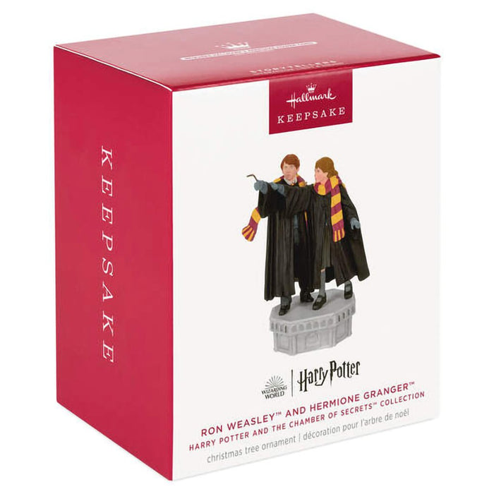 Hallmark : 2024 Keepsake Harry Potter and the Chamber of Secrets™ Collection Ron Weasley™ and Hermione Granger™ Ornament With Light and Sound (274) - Hallmark : 2024 Keepsake Harry Potter and the Chamber of Secrets™ Collection Ron Weasley™ and Hermione Granger™ Ornament With Light and Sound (274)