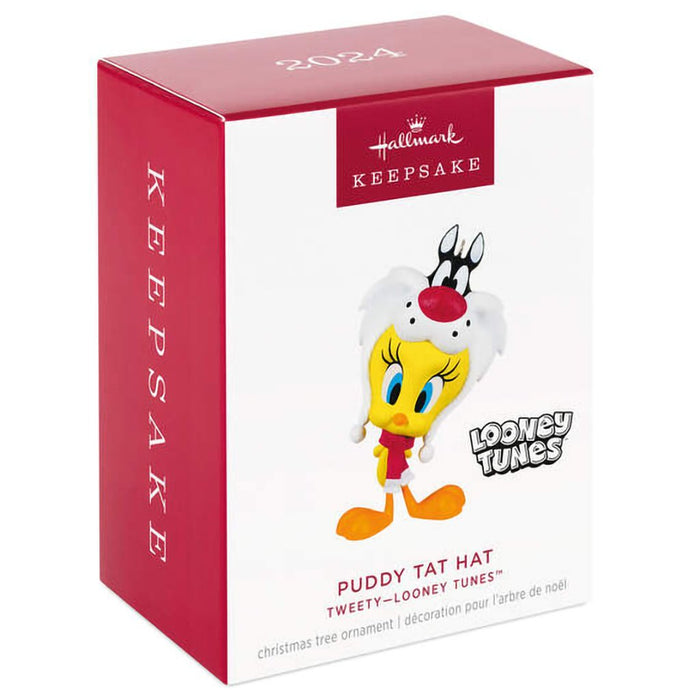 Hallmark : 2024 Keepsake Looney Tunes™ Tweety™ Puddy Tat Hat Ornament (257) - Hallmark : 2024 Keepsake Looney Tunes™ Tweety™ Puddy Tat Hat Ornament (257)