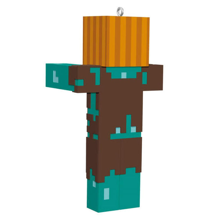 Hallmark : 2024 Keepsake Minecraft Drowned With Carved Pumpkin Ornament (100) - Hallmark : 2024 Keepsake Minecraft Drowned With Carved Pumpkin Ornament (100)