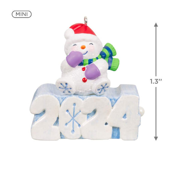 Hallmark : 2024 Keepsake Mini A Snowy 2024 Ornament With Light, 1.3" (395) - Hallmark : 2024 Keepsake Mini A Snowy 2024 Ornament With Light, 1.3" (395)