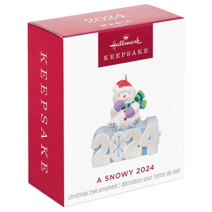 Hallmark : 2024 Keepsake Mini A Snowy 2024 Ornament With Light, 1.3" (395) - Hallmark : 2024 Keepsake Mini A Snowy 2024 Ornament With Light, 1.3" (395)