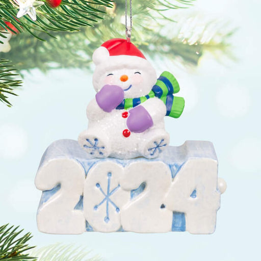 Hallmark : 2024 Keepsake Mini A Snowy 2024 Ornament With Light, 1.3" (395) - Hallmark : 2024 Keepsake Mini A Snowy 2024 Ornament With Light, 1.3" (395)