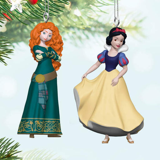 Hallmark : 2024 Keepsake Mini Disney Princess Merida and Snow White Ornaments, Set of 2 (414) - Hallmark : 2024 Keepsake Mini Disney Princess Merida and Snow White Ornaments, Set of 2 (414)