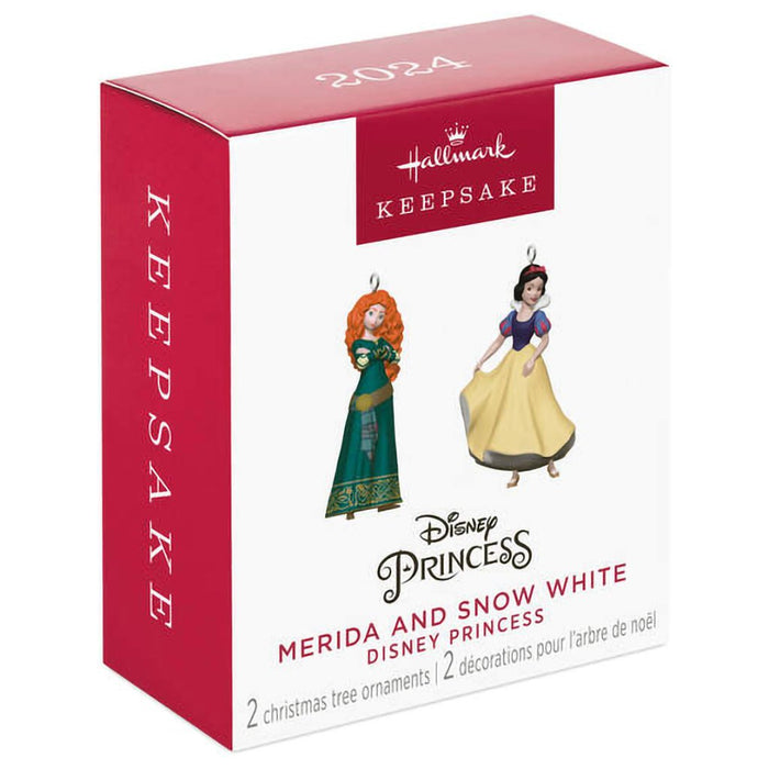 Hallmark : 2024 Keepsake Mini Disney Princess Merida and Snow White Ornaments, Set of 2 (414) - Hallmark : 2024 Keepsake Mini Disney Princess Merida and Snow White Ornaments, Set of 2 (414)