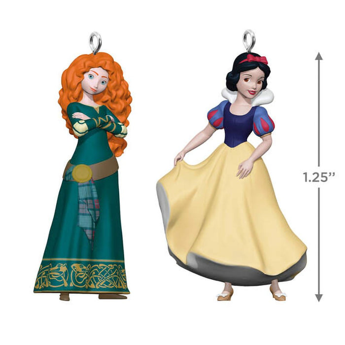 Hallmark : 2024 Keepsake Mini Disney Princess Merida and Snow White Ornaments, Set of 2 (414) - Hallmark : 2024 Keepsake Mini Disney Princess Merida and Snow White Ornaments, Set of 2 (414)