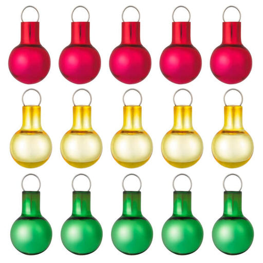 Hallmark : 2024 Keepsake Mini Festive Red, Gold and Green Glass Ornaments, Set of 15 (107) - Hallmark : 2024 Keepsake Mini Festive Red, Gold and Green Glass Ornaments, Set of 15 (107)