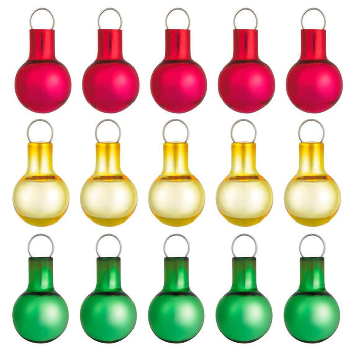 Hallmark : 2024 Keepsake Mini Festive Red, Gold and Green Glass Ornaments, Set of 15 (107) - Hallmark : 2024 Keepsake Mini Festive Red, Gold and Green Glass Ornaments, Set of 15 (107)