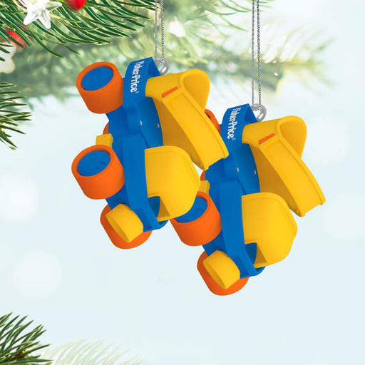 Hallmark : 2024 Keepsake Mini Fisher-Price™ Roller Skates Ornaments, Set of 2 (424) - Hallmark : 2024 Keepsake Mini Fisher-Price™ Roller Skates Ornaments, Set of 2 (424)