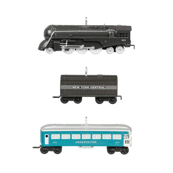 Hallmark : 2024 Keepsake Mini Lionel® 221 Steam Locomotive and Tender With 2431 Observation Car Ornaments, Set of 3 (412) - Hallmark : 2024 Keepsake Mini Lionel® 221 Steam Locomotive and Tender With 2431 Observation Car Ornaments, Set of 3 (412)