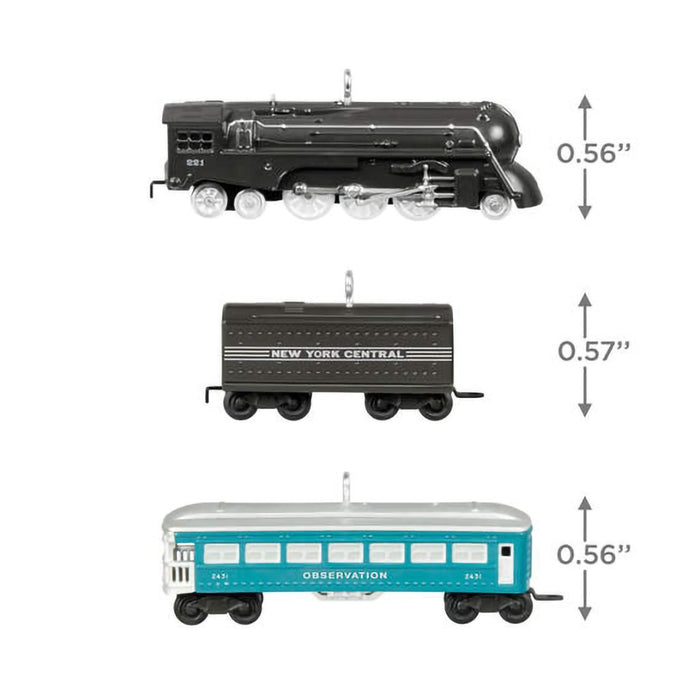 Hallmark : 2024 Keepsake Mini Lionel® 221 Steam Locomotive and Tender With 2431 Observation Car Ornaments, Set of 3 (412) - Hallmark : 2024 Keepsake Mini Lionel® 221 Steam Locomotive and Tender With 2431 Observation Car Ornaments, Set of 3 (412)