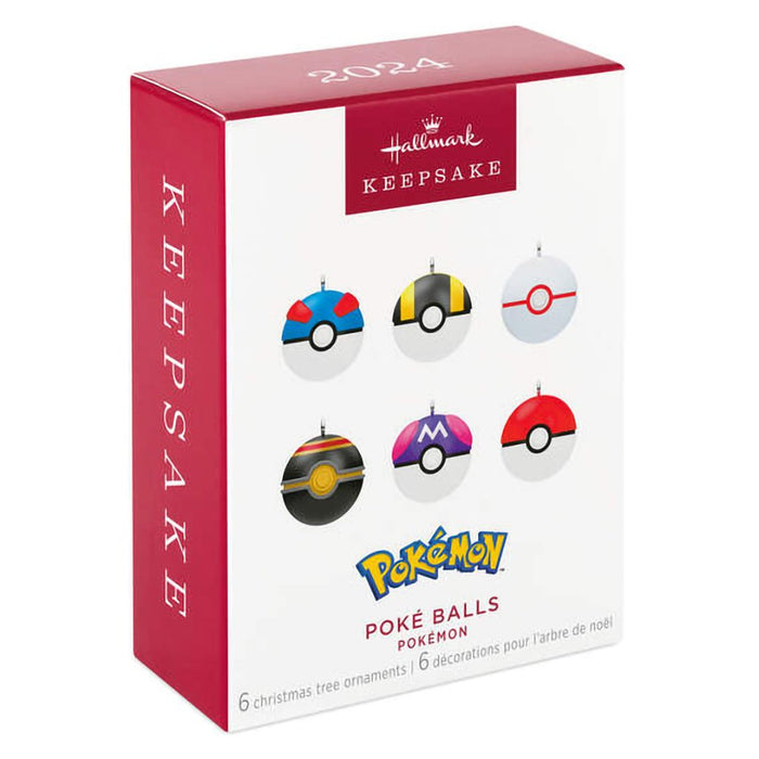 Hallmark : 2024 Keepsake Mini Pokémon Poké Balls Ornaments, Set of 6 (250) - Hallmark : 2024 Keepsake Mini Pokémon Poké Balls Ornaments, Set of 6 (250)