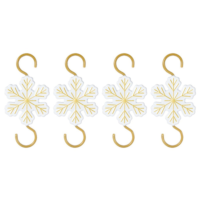 Hallmark : 2024 Keepsake Mini Snowflake Metal Ornament Hooks, Set of 4 (438) - Hallmark : 2024 Keepsake Mini Snowflake Metal Ornament Hooks, Set of 4 (438)