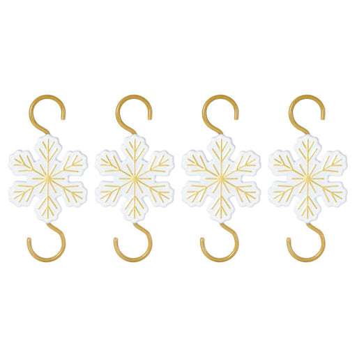 Hallmark : 2024 Keepsake Mini Snowflake Metal Ornament Hooks, Set of 4 (438) - Hallmark : 2024 Keepsake Mini Snowflake Metal Ornament Hooks, Set of 4 (438)