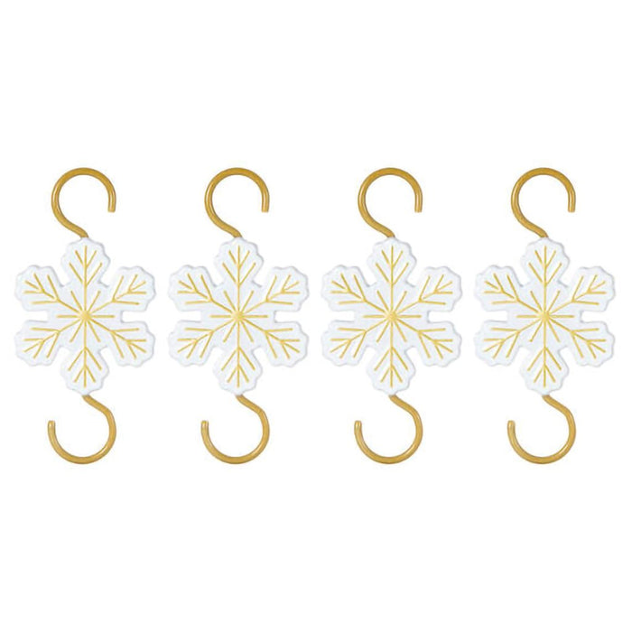 Hallmark : 2024 Keepsake Mini Snowflake Metal Ornament Hooks, Set of 4 (438) - Hallmark : 2024 Keepsake Mini Snowflake Metal Ornament Hooks, Set of 4 (438)