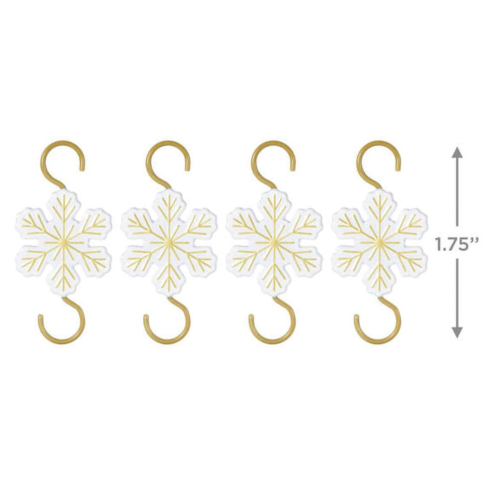 Hallmark : 2024 Keepsake Mini Snowflake Metal Ornament Hooks, Set of 4 (438) - Hallmark : 2024 Keepsake Mini Snowflake Metal Ornament Hooks, Set of 4 (438)