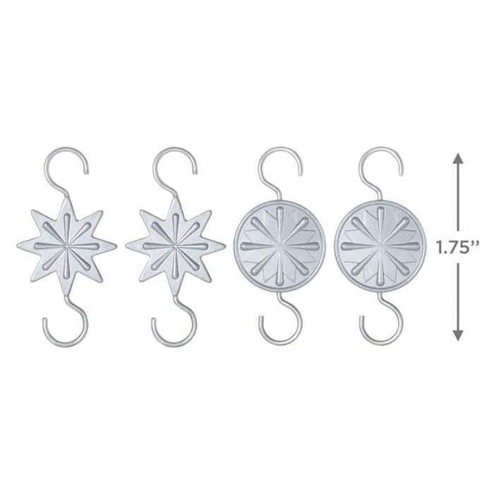 Hallmark : 2024 Keepsake Mini Star Metal Ornament Hooks, Set of 4 (439) - Hallmark : 2024 Keepsake Mini Star Metal Ornament Hooks, Set of 4 (439)