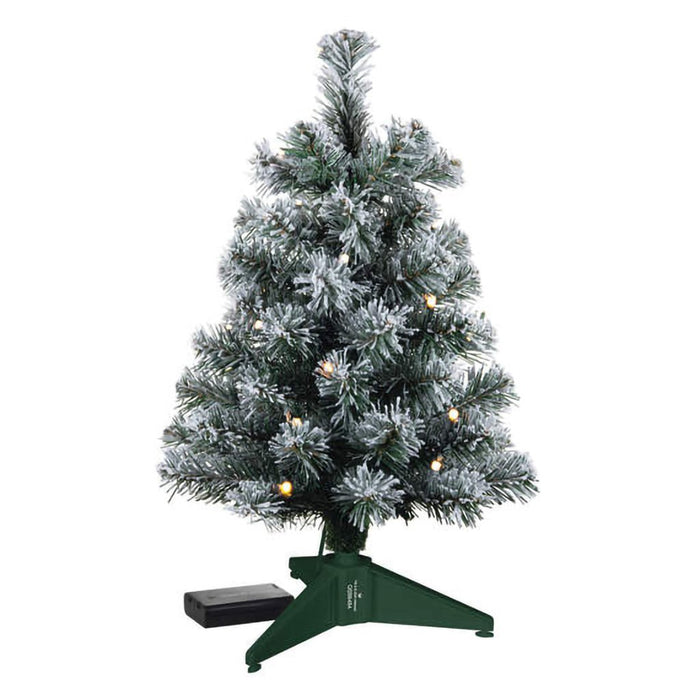 Hallmark : 2024 Keepsake Miniature Snowy Green Pre-Lit Christmas Tree, 18.75" (444) - Hallmark : 2024 Keepsake Miniature Snowy Green Pre-Lit Christmas Tree, 18.75" (444)