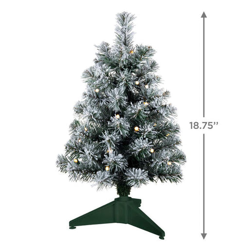 Hallmark : 2024 Keepsake Miniature Snowy Green Pre-Lit Christmas Tree, 18.75" (444) - Hallmark : 2024 Keepsake Miniature Snowy Green Pre-Lit Christmas Tree, 18.75" (444)