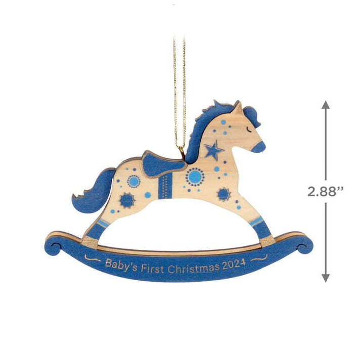 Hallmark : 2024 Keepsake Ornament Baby Boy's First Christmas Rocking Horse 2024 Wood Ornament (26) - Hallmark : 2024 Keepsake Ornament Baby Boy's First Christmas Rocking Horse 2024 Wood Ornament (26)