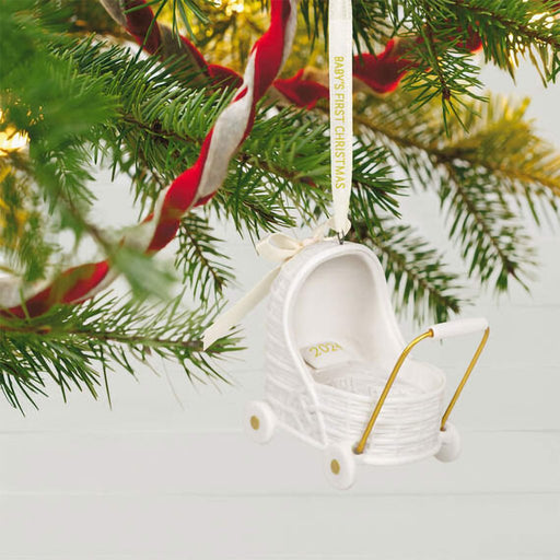 Hallmark : 2024 Keepsake Ornament Baby's First Christmas Pram 2024 Porcelain Ornament (28) - Hallmark : 2024 Keepsake Ornament Baby's First Christmas Pram 2024 Porcelain Ornament (28)