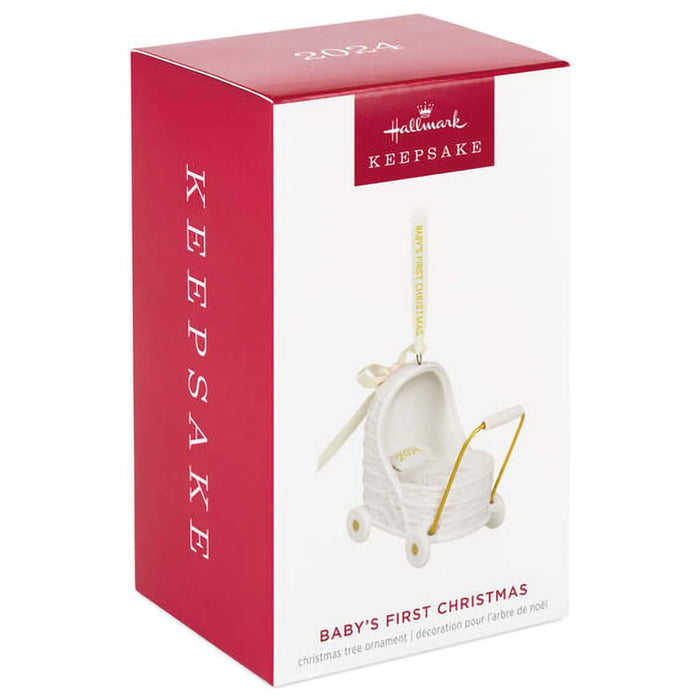 Hallmark : 2024 Keepsake Ornament Baby's First Christmas Pram 2024 Porcelain Ornament (28) - Hallmark : 2024 Keepsake Ornament Baby's First Christmas Pram 2024 Porcelain Ornament (28)