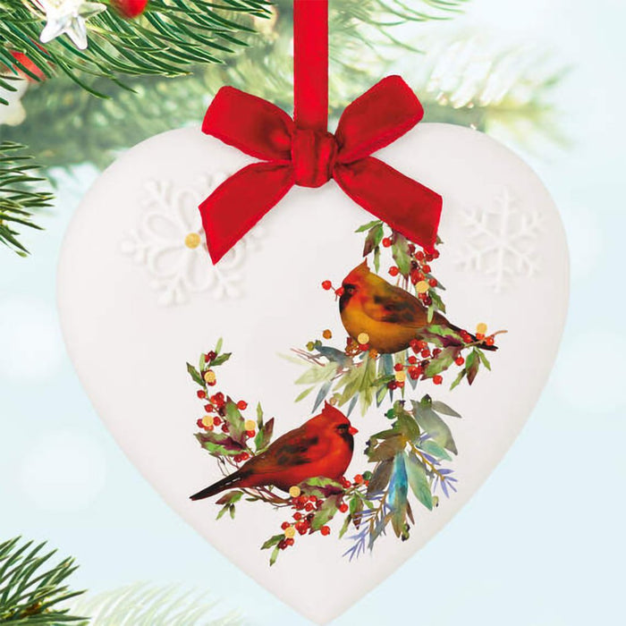 Hallmark : 2024 Keepsake Ornament Christmas Cardinals Porcelain (60) - Hallmark : 2024 Keepsake Ornament Christmas Cardinals Porcelain (60)