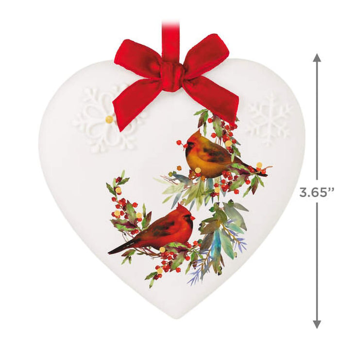 Hallmark : 2024 Keepsake Ornament Christmas Cardinals Porcelain (60) - Hallmark : 2024 Keepsake Ornament Christmas Cardinals Porcelain (60)