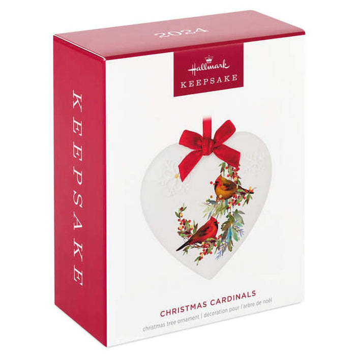 Hallmark : 2024 Keepsake Ornament Christmas Cardinals Porcelain (60) - Hallmark : 2024 Keepsake Ornament Christmas Cardinals Porcelain (60)