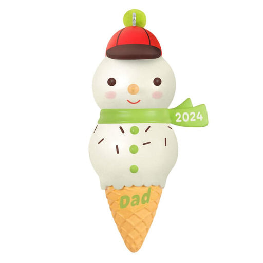 Hallmark : 2024 Keepsake Ornament Dad Snowman Ice Cream Cone (83) - Hallmark : 2024 Keepsake Ornament Dad Snowman Ice Cream Cone (83)