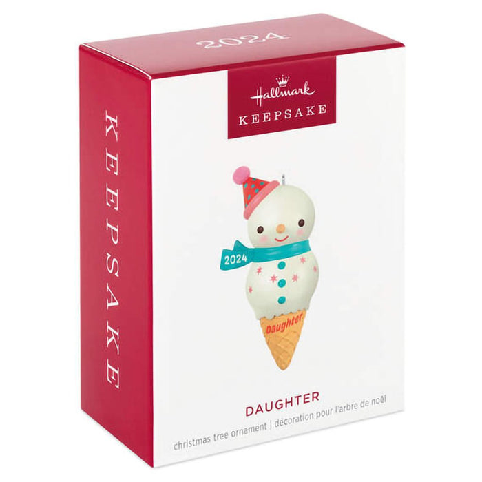 Hallmark : 2024 Keepsake Ornament Daughter Snowman Ice Cream Cone (88) - Hallmark : 2024 Keepsake Ornament Daughter Snowman Ice Cream Cone (88)