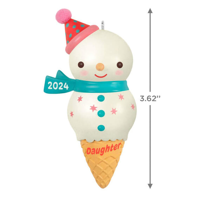 Hallmark : 2024 Keepsake Ornament Daughter Snowman Ice Cream Cone (88) - Hallmark : 2024 Keepsake Ornament Daughter Snowman Ice Cream Cone (88)