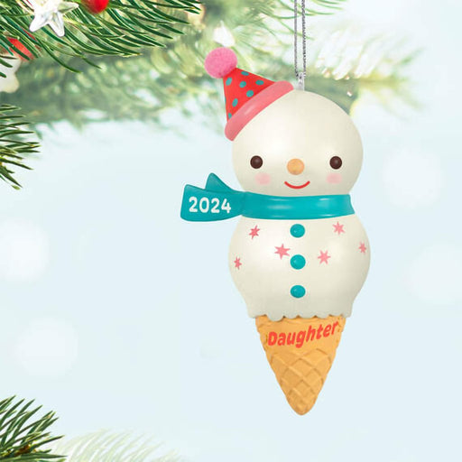 Hallmark : 2024 Keepsake Ornament Daughter Snowman Ice Cream Cone (88) - Hallmark : 2024 Keepsake Ornament Daughter Snowman Ice Cream Cone (88)