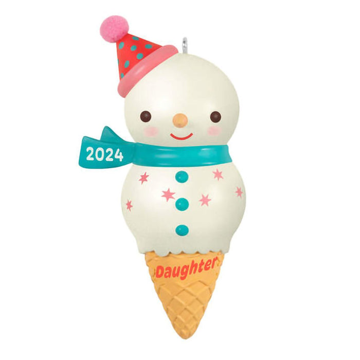 Hallmark : 2024 Keepsake Ornament Daughter Snowman Ice Cream Cone (88) - Hallmark : 2024 Keepsake Ornament Daughter Snowman Ice Cream Cone (88)