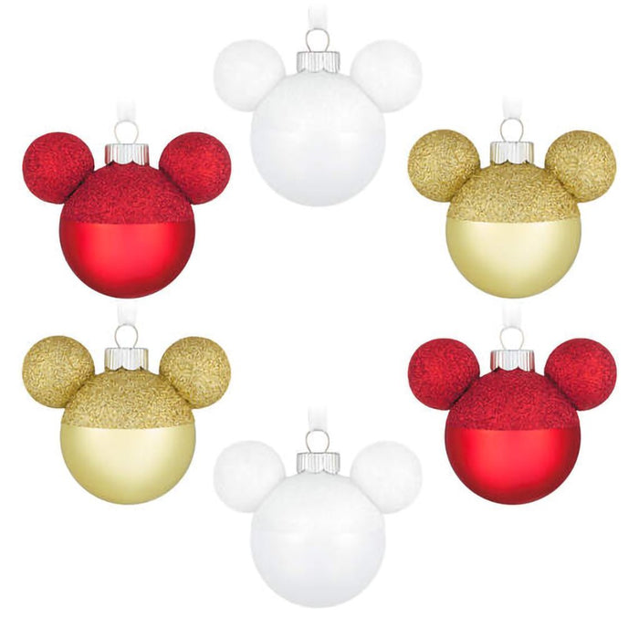 Hallmark : 2024 Keepsake Ornament Disney Mickey Mouse Glass, Set of 6 (195) - Hallmark : 2024 Keepsake Ornament Disney Mickey Mouse Glass, Set of 6 (195)