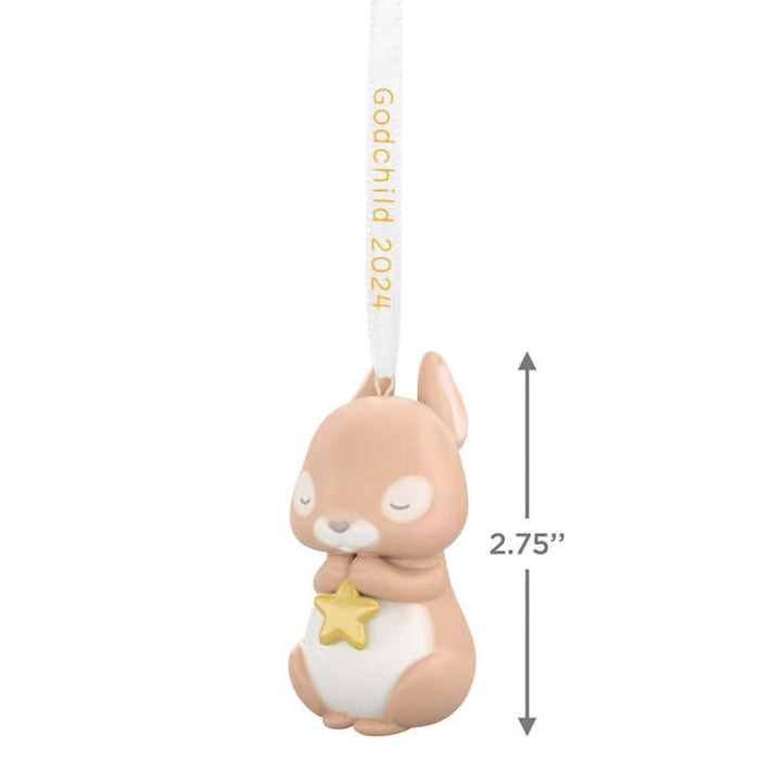 Hallmark : 2024 Keepsake Ornament Godchild Bunny 2024 Porcelain Ornament (119) - Hallmark : 2024 Keepsake Ornament Godchild Bunny 2024 Porcelain Ornament (119)