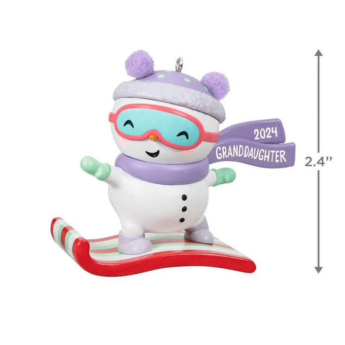 Hallmark : 2024 Keepsake Ornament Granddaughter Snowboarding Snowman (123) - Hallmark : 2024 Keepsake Ornament Granddaughter Snowboarding Snowman (123)