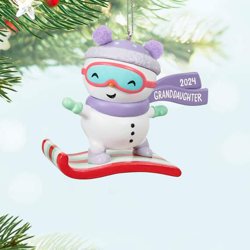 Hallmark : 2024 Keepsake Ornament Granddaughter Snowboarding Snowman (123) - Hallmark : 2024 Keepsake Ornament Granddaughter Snowboarding Snowman (123)