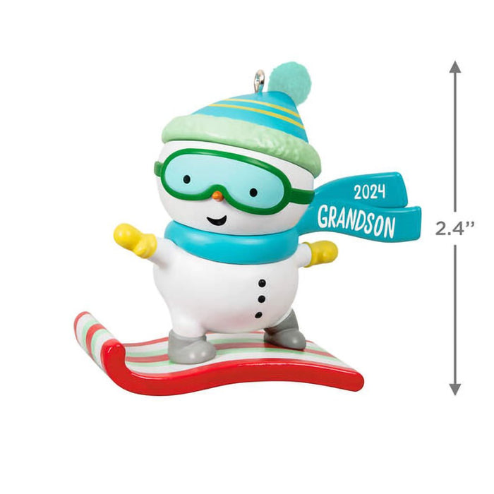 Hallmark : 2024 Keepsake Ornament Grandson Snowboarding Snowman (126) - Hallmark : 2024 Keepsake Ornament Grandson Snowboarding Snowman (126)