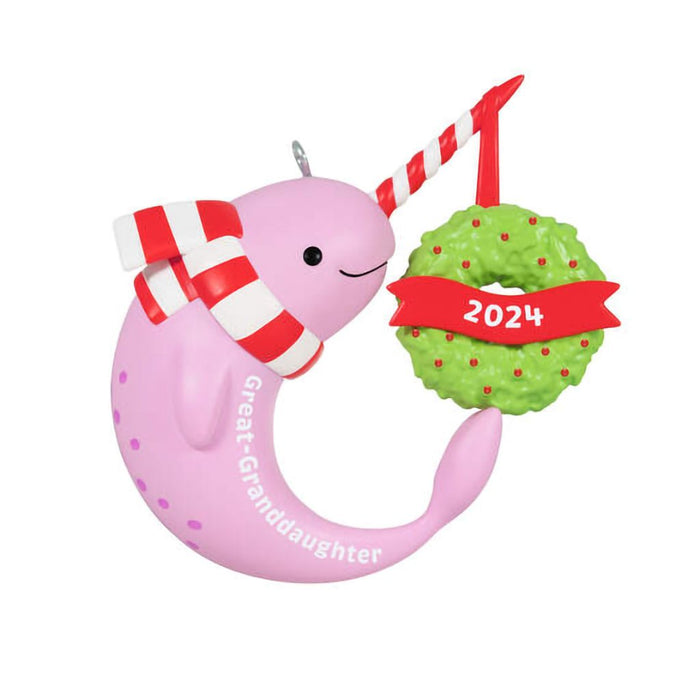 Hallmark : 2024 Keepsake Ornament Great-Granddaughter Narwhal 2024 Ornament (123) - Hallmark : 2024 Keepsake Ornament Great-Granddaughter Narwhal 2024 Ornament (123)