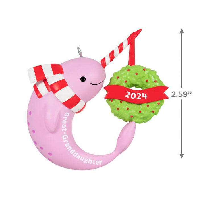 Hallmark : 2024 Keepsake Ornament Great-Granddaughter Narwhal 2024 Ornament (123) - Hallmark : 2024 Keepsake Ornament Great-Granddaughter Narwhal 2024 Ornament (123)