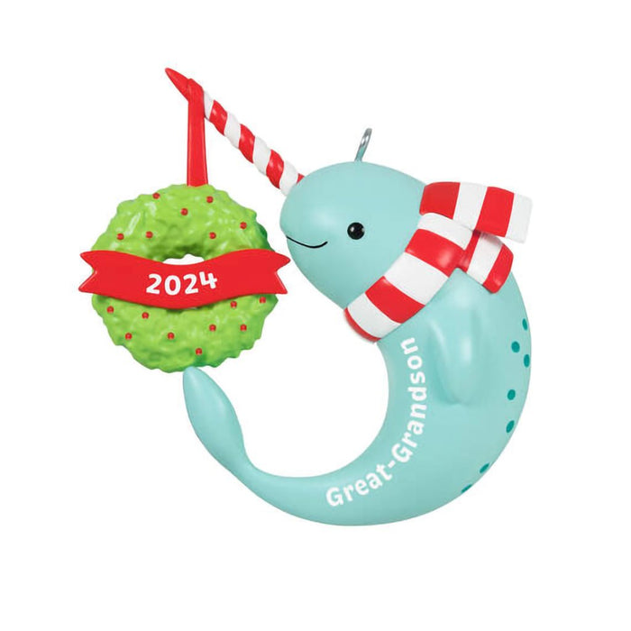 Hallmark : 2024 Keepsake Ornament Great-Grandson Narwhal 2024 Ornament (126) - Hallmark : 2024 Keepsake Ornament Great-Grandson Narwhal 2024 Ornament (126)