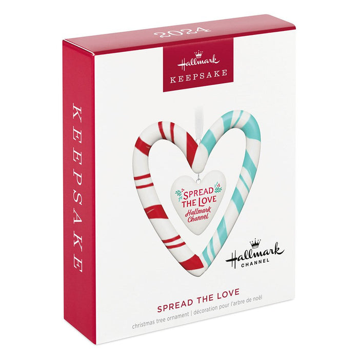 Hallmark : 2024 Keepsake Ornament Hallmark Channel Spread The Love Porcelain Ornament (310) - Hallmark : 2024 Keepsake Ornament Hallmark Channel Spread The Love Porcelain Ornament (310)